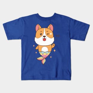 corgi mermaid1 Kids T-Shirt